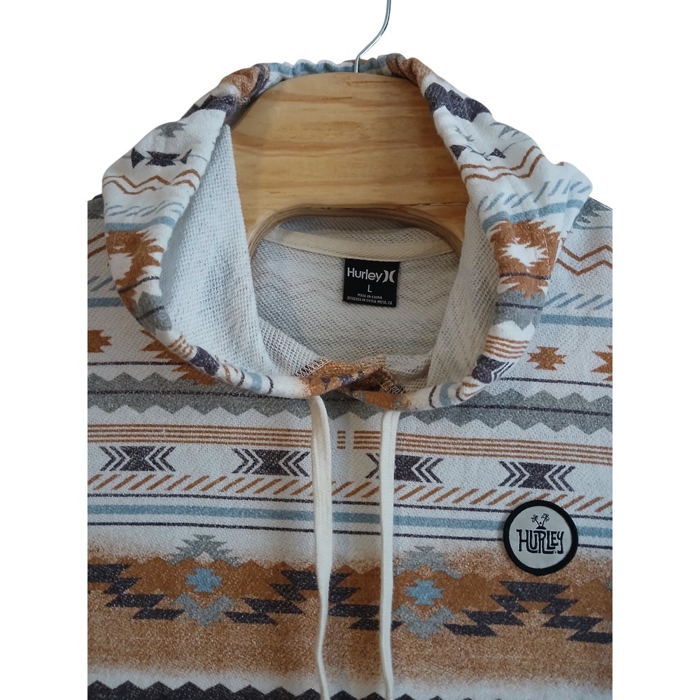 Hurley Modern Surf Aztec Pattern Poncho+LS Hood Men's Sweatshirt Mens Large